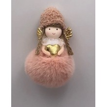 Декоративна фигура ангел 13.5см розова